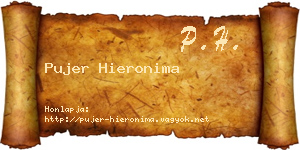 Pujer Hieronima névjegykártya